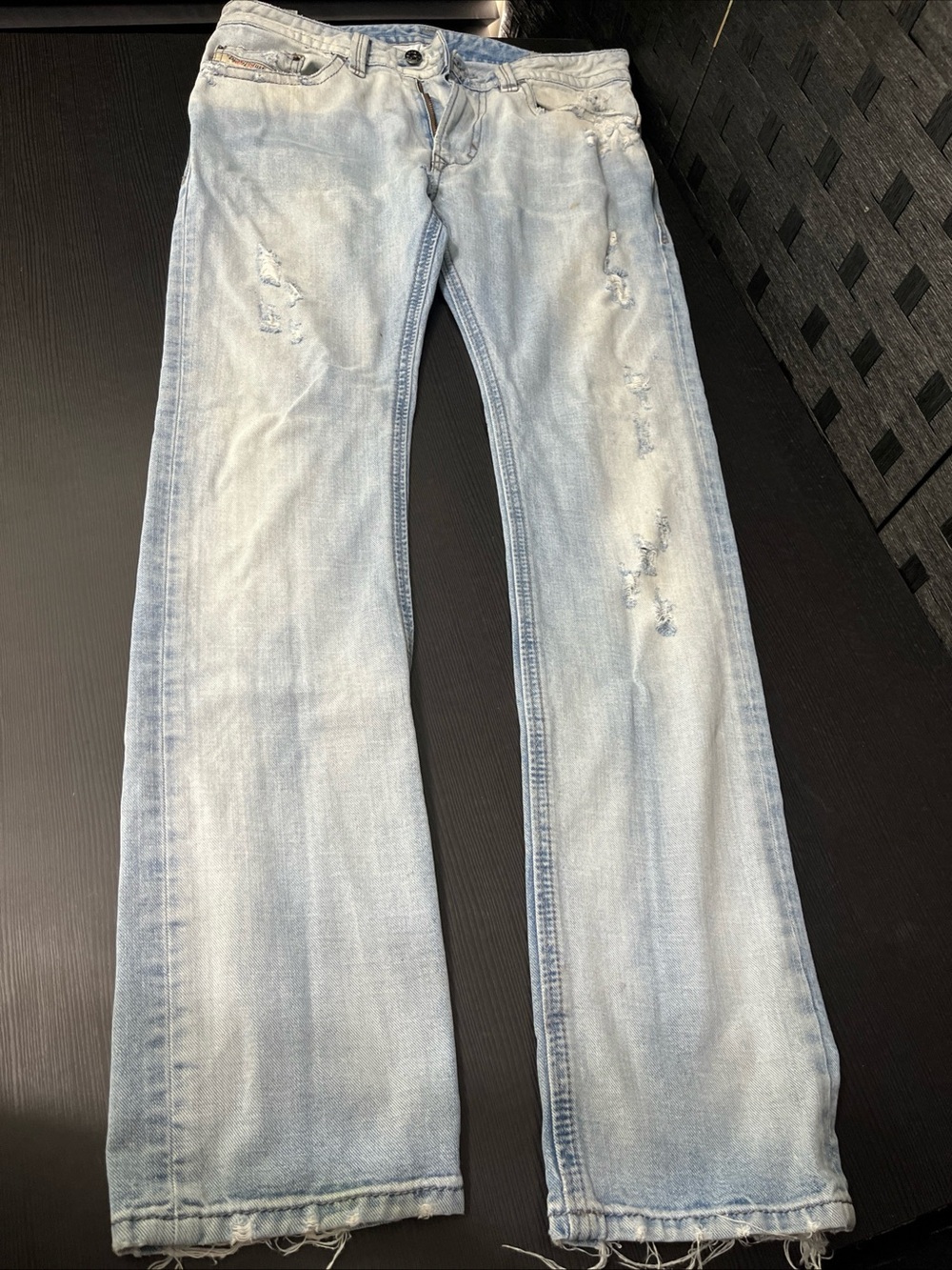 Diesel Men's Thavar Jeans Slim Skinny, Distress Made in Italy Sz 29x30 See Pics